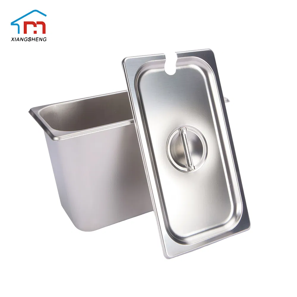 Xiangsheng 1/6 Size Silver Stainless Steel Gn Pan Hotel Freezer Gastronomy Container