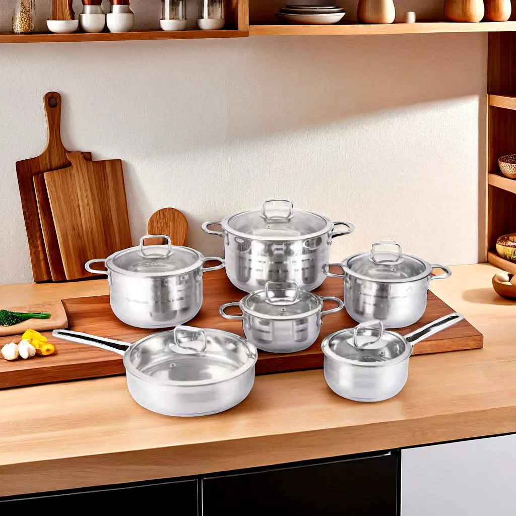 Wholesale Cooking Pots Saucepan Stainless Steel Kitchen Cookware Set with Induction Bottom