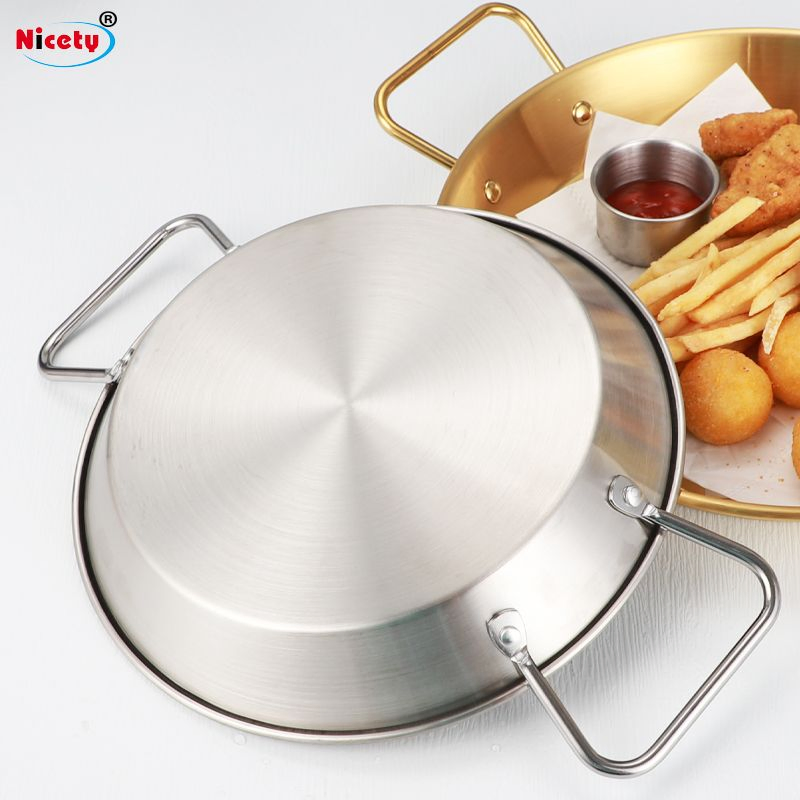 Camping Seafood Cooking Frying Pot Cookware Set Stainless Steel Binaural Saucepan