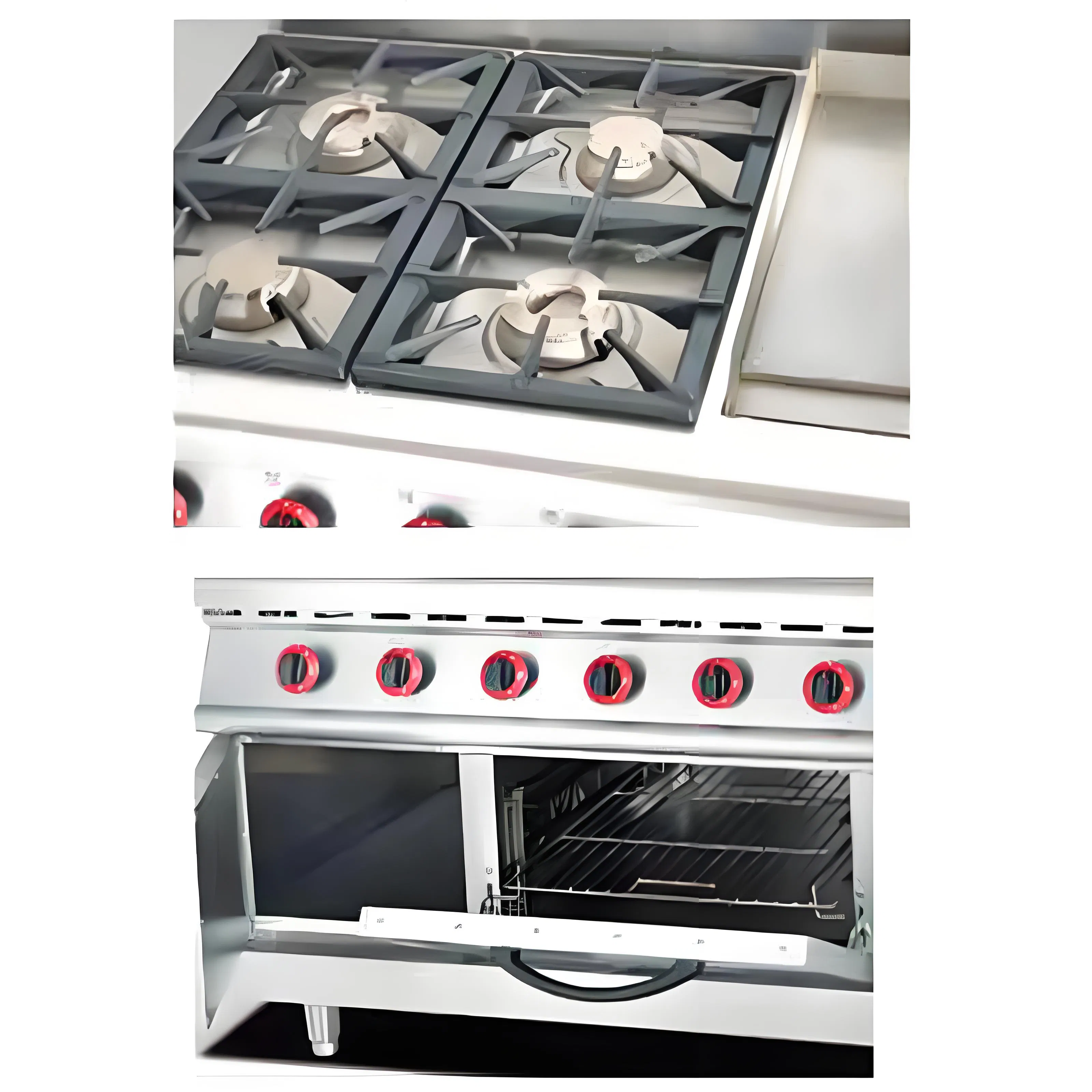 Um-St-4G Stainless Steel Kitchen Equipment Appliance Griddle &amp; Oven &amp; Cabinet 4 Gas Burner Range Stove Commercial 4 Burner Gas Stove