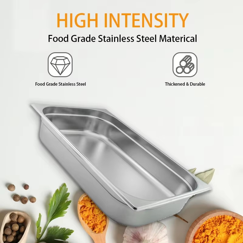 Factory Direct Multi Sizes Stainless Steel Food Gastronorm Container Food Warmer Gn Pan with Lid