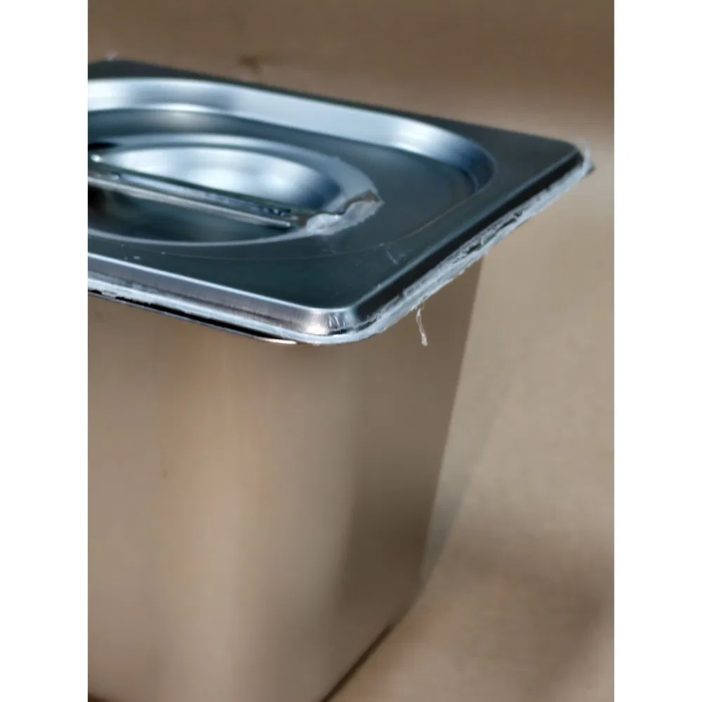 304 Stainless Steel Square Buffet Serving Plate Milk Tea Shop Jam Basin Pan with Lid