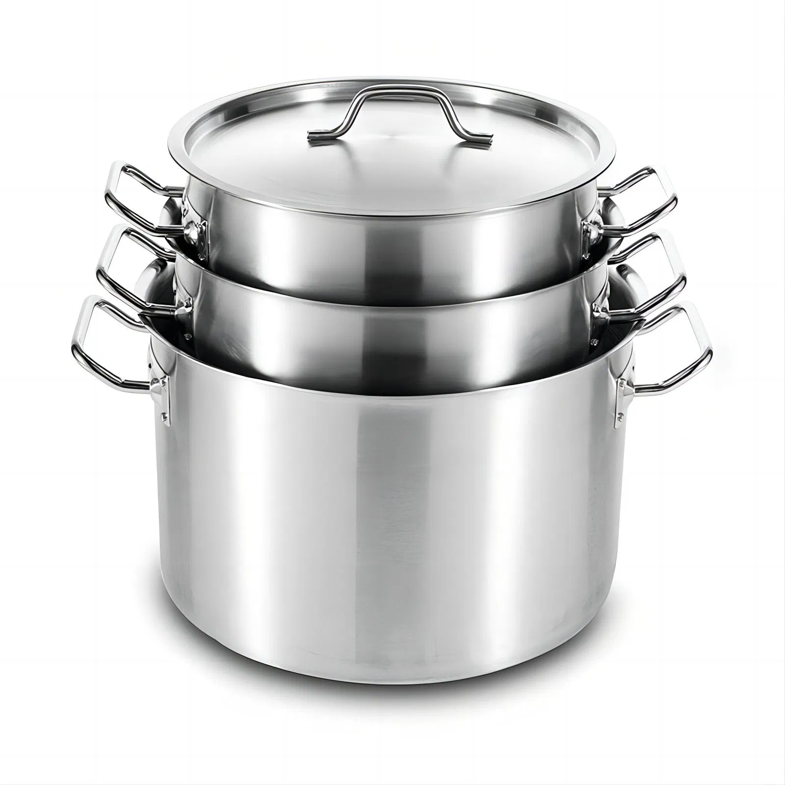 Daosheng Commercial Restaurants Hotels Food Service 30L 50L Stainless Steel Large Pasta Stew Cooking Pot Set Soup Stock Pots