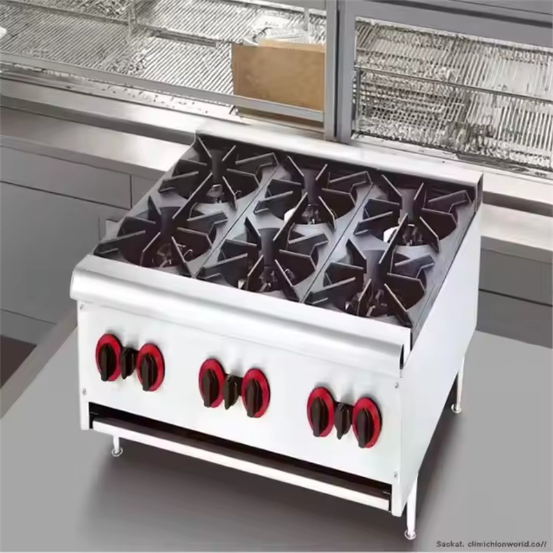 Professional Commercial Kitchen Portable Stainless Steel LPG Best Energy Efficient Burner Gas Stove for Restaurant and Home