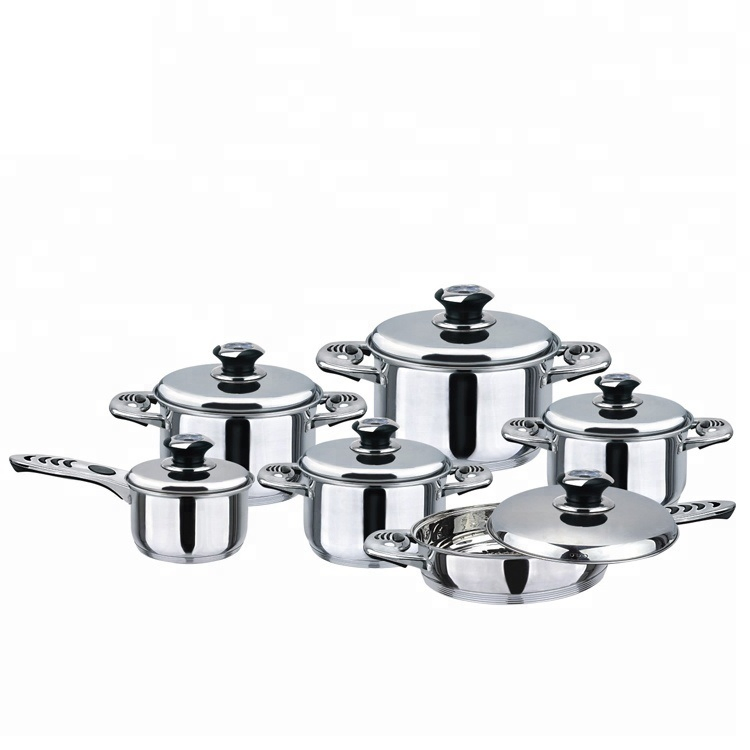 25pieces Stainless Steel Steamer Pot Kitchenware Set with Wide Edge Shape