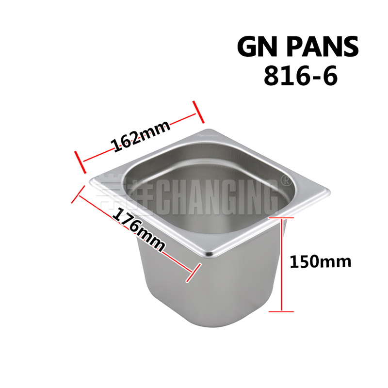 Changing Anti-Jamming Steam Pan 1/6 by 4-Inch Standard Weight Stainless Steel 1/6 Gn Pan