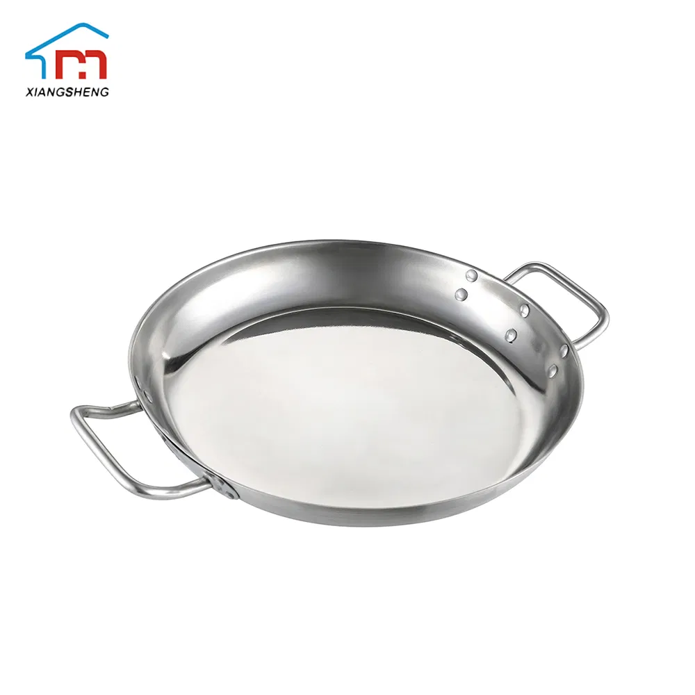 Xiangsheng Stainless Steel Frying Pan with Tri-Ply Seafood Paella Pan