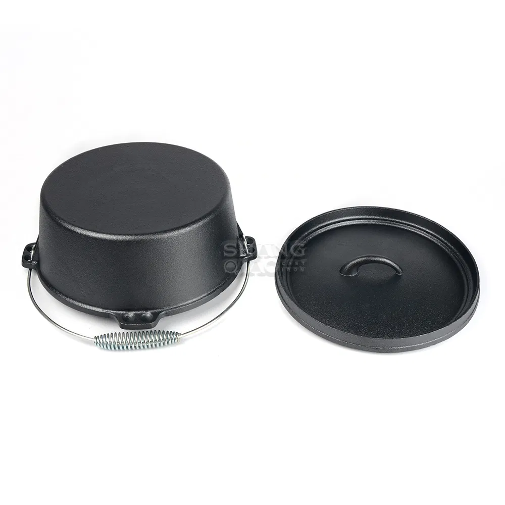 Wholesale Heavy Duty Outdoor Black Camping Pot Dutch Oven Cast Iron Cookware Dutch Oven