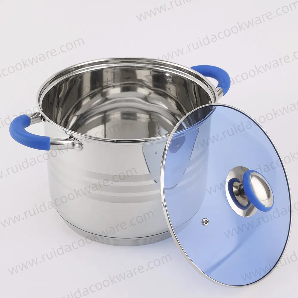 Customized Kitchen Appliance Blue Silicone Stainless Steel Kitchenware Set Cookware