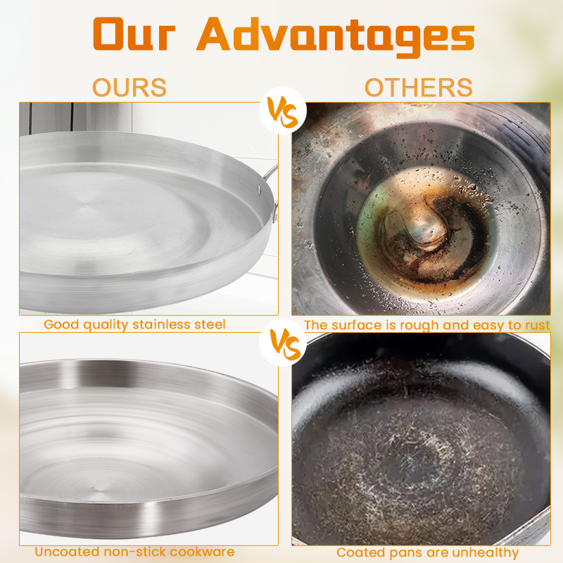 Daosheng OEM ODM Large Stainless Steel Concave Convex Tortilla Mexico Taco Frying Pan