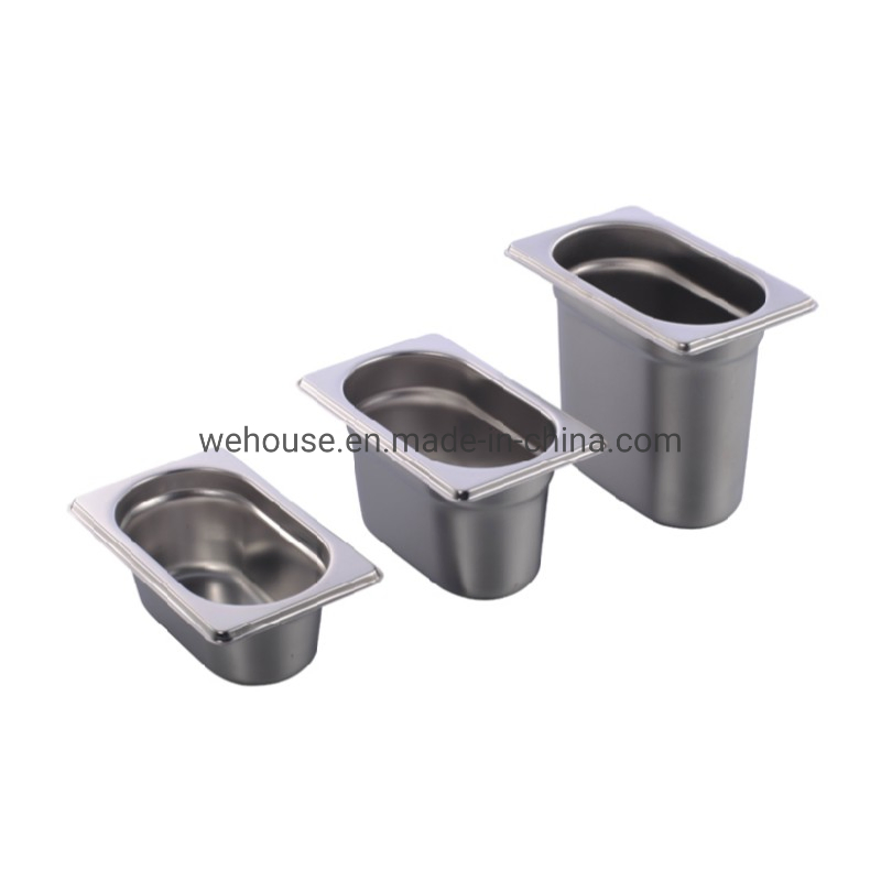 Euro Kitchenware Hotel 1/9 Gastronorm Food Tray Gn Pans Stainless Steel BBQ Food Container Buffet Sheet Set Hotel Pan Baking Pans