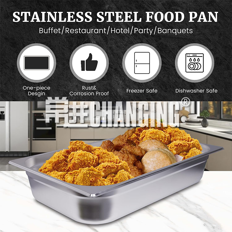 Heavy Duty Roasting Pan with Rack Stainless Steel Square Serving Tray with Ears Turkey Roaster Container