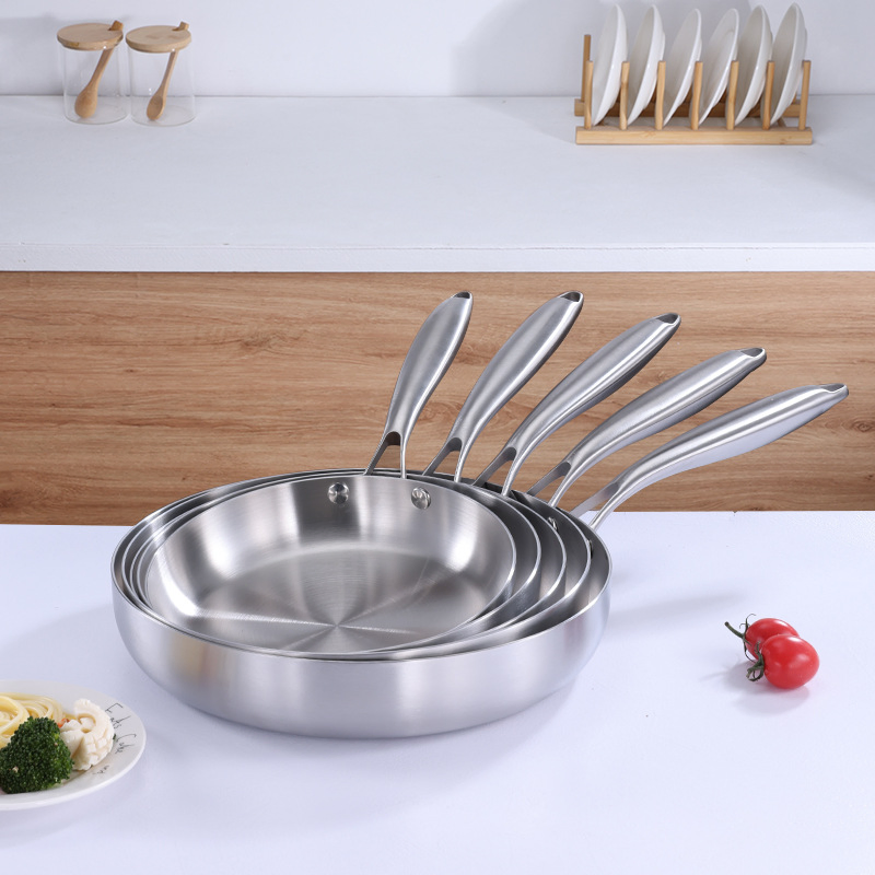 304 Stainless Steel Thickened 3-Plynon-Stick Frying Pan
