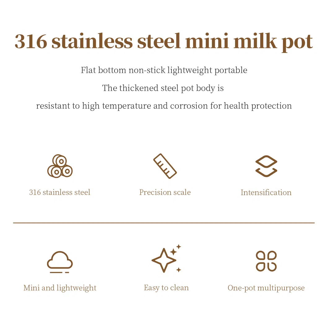 316 Stainless Steel Baby Food Milk Small Stockpot
