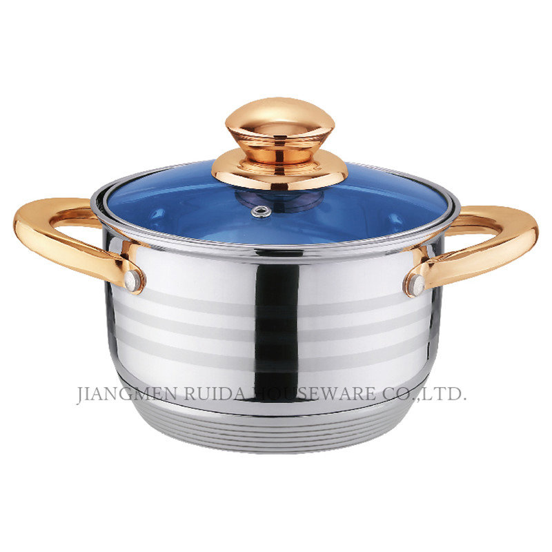 Professional 13PCS Stainless Steel Kitchen Utensils Cookware with Gold Plated Handle