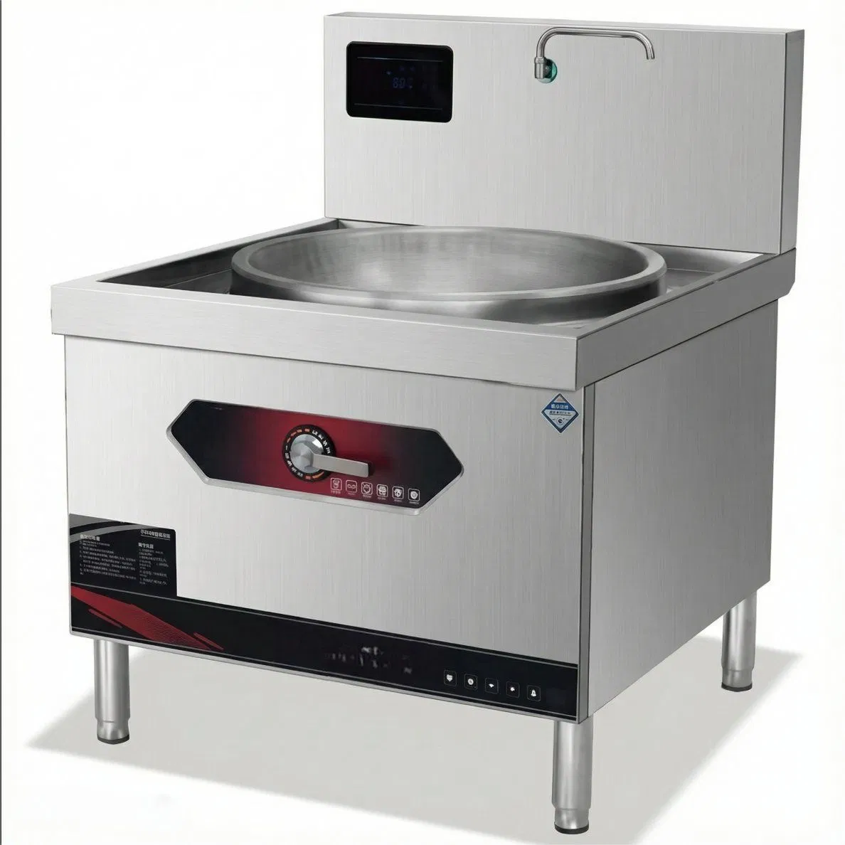 Commercial Induction Cooker 12kw Concave Wok for Chinese Cuisine Kitchen