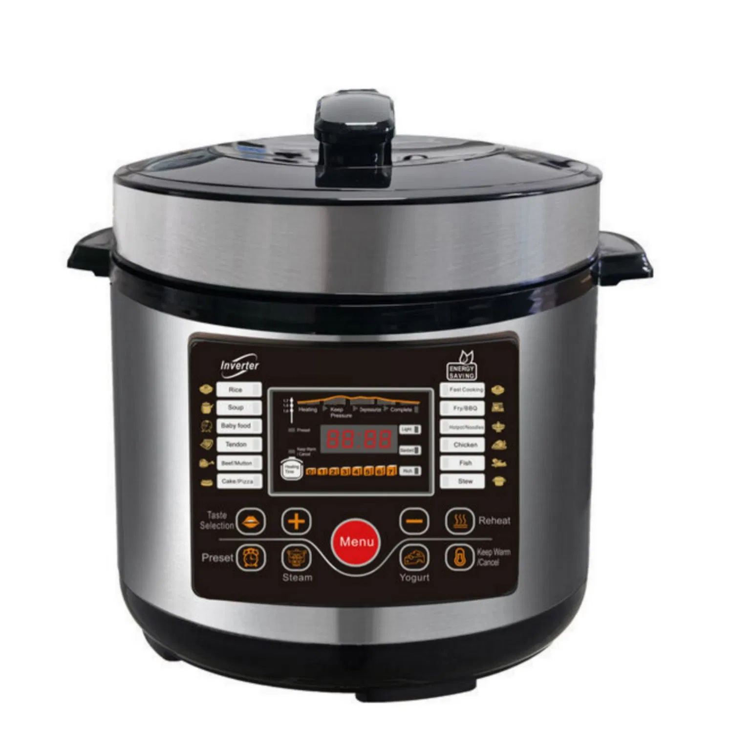 Energy Efficient Electric Pressure Cooker with Automatic Keep Warm and Automatic Power off Safety Features