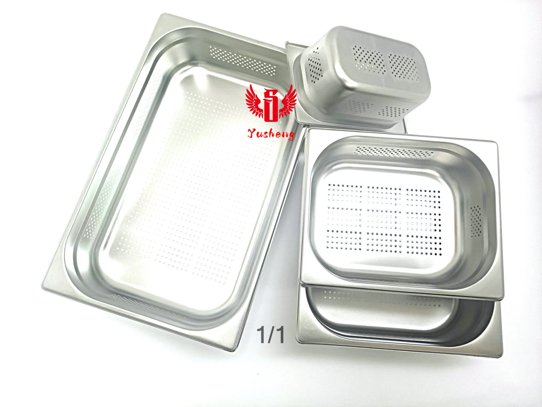Stainless Steel Gn Pan 1/1*100mm Thickness0.7mm Euro Style Perforated Food Pan