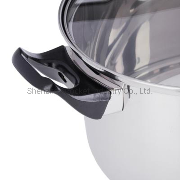 Cheap Bakelite Handle Stainless Steel Cooking Pot Casserole and Saucepan