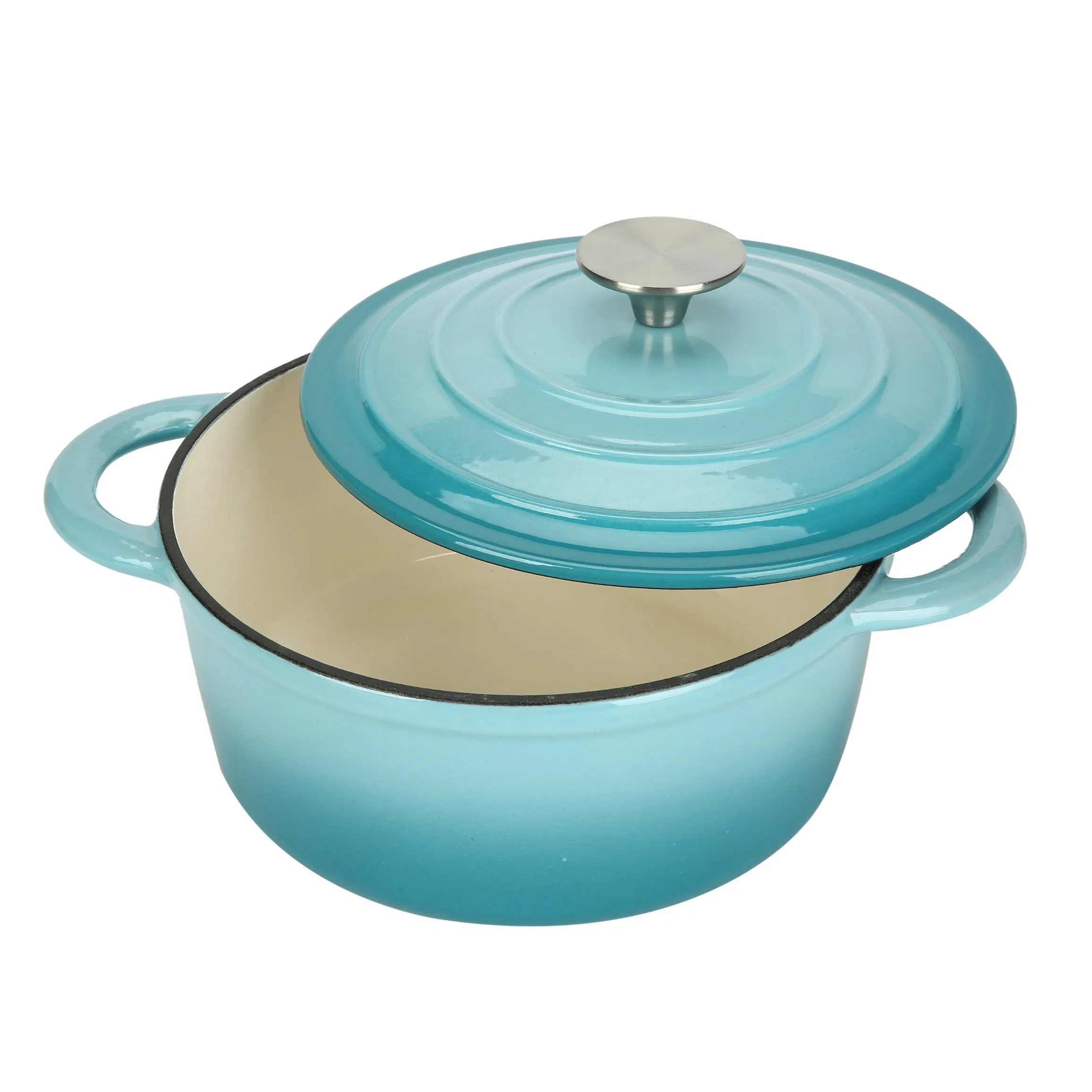 26cm 4.5L Enamel Cast Iron Casserole Stock Pot with Stainless Steel Knob