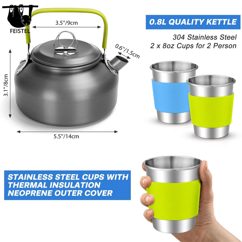 Compact and Lightweight Cookware Mess Kit for Camping Enthusiasts