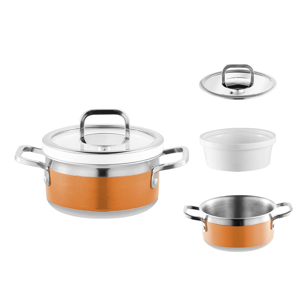 New Stainless Steel Heavy Duty Ceramic Induction Kitchen Cookware Pan