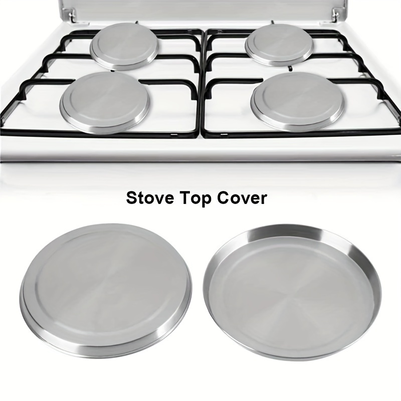4-Piece Stainless Steel Burner Cover Gas Stove Protector Dishwasher-Safe Range Cover