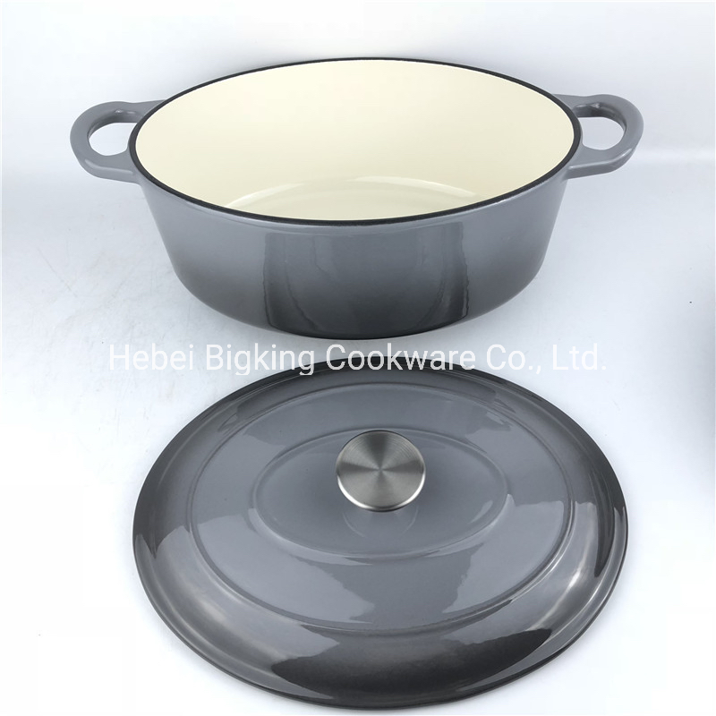29cm Cast Iron Metal Type Enamel Oval Dutch Oven