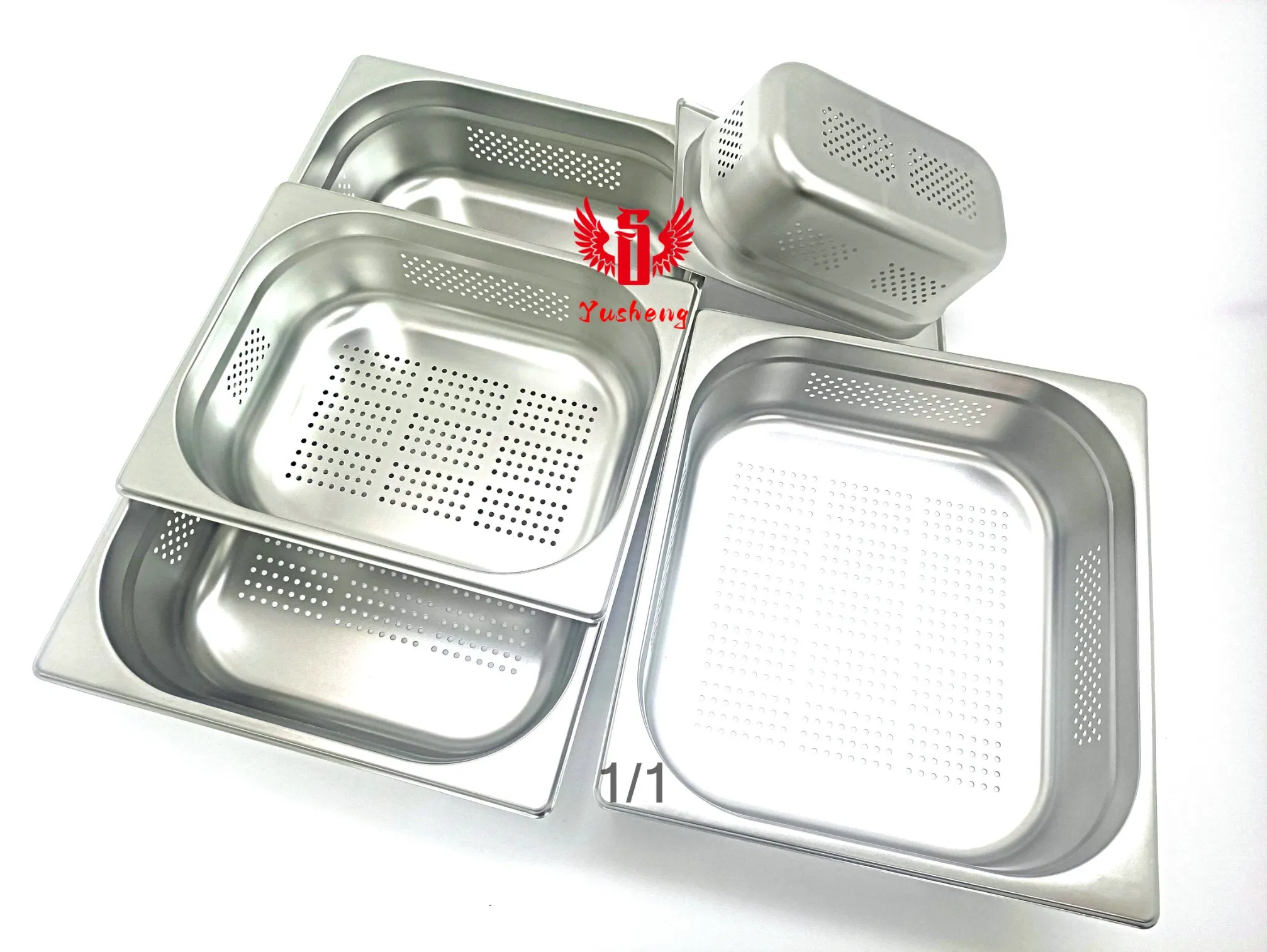 Stainless Steel Gn Pan 1/1*100mm Thickness0.7mm Euro Style Perforated Food Pan
