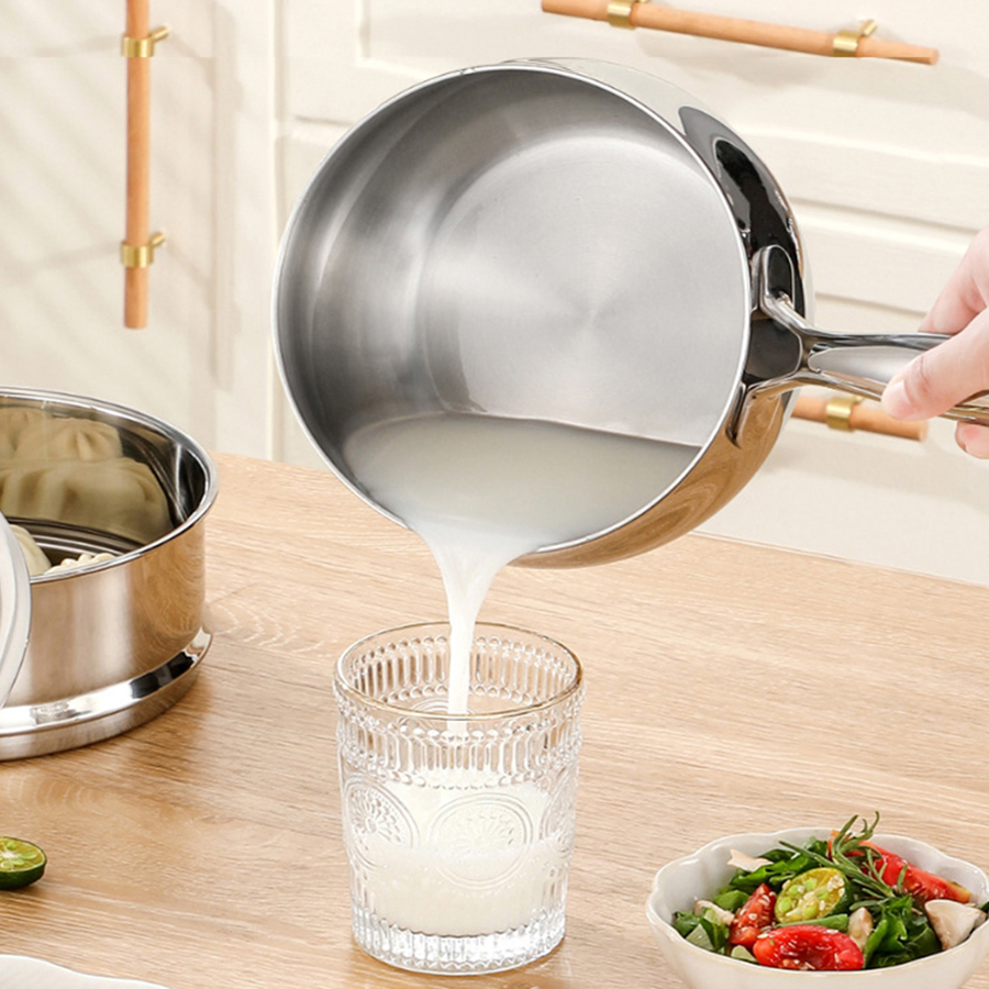 Food Grade 3 Layer Steel Snow Pan Milk Pot Soup Pot Steamer for Home Cooking Baby Food