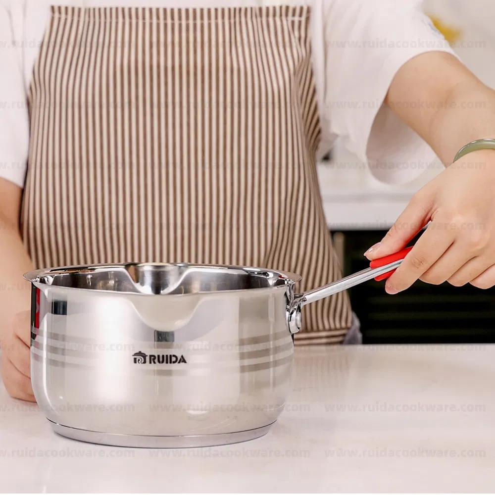 4PCS Stainless Steel Sauce Pan 4 Capacity with Strong Handle