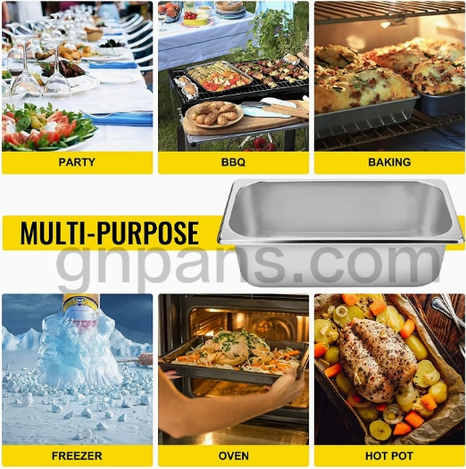 Factory Wholesale Commercial Kitchen Ware Stainless Steel Gastronom Pan 2/4 100mm Gn Pan