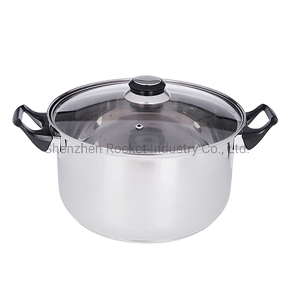 Cheap Bakelite Handle Stainless Steel Cooking Pot Casserole and Saucepan
