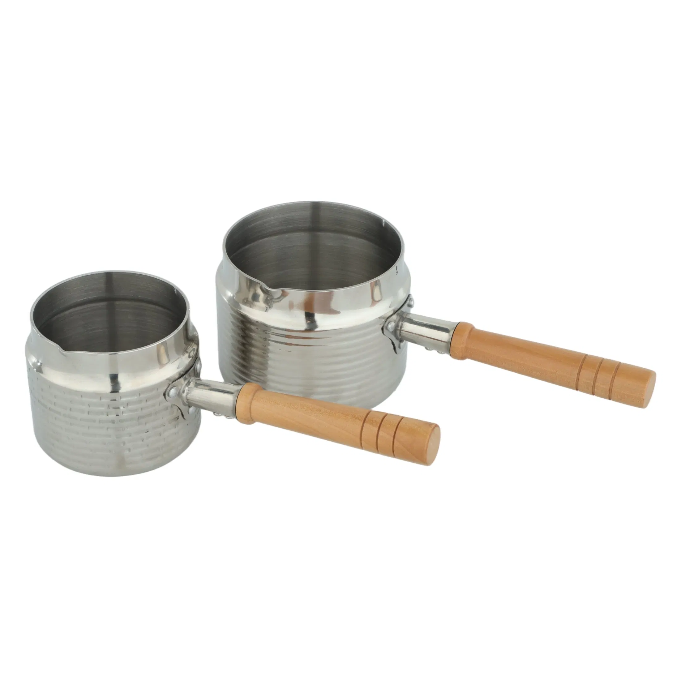 OEM Manufacturer Stainless Steel 10 Cm Induction Stove Wood Handle Milk Pan