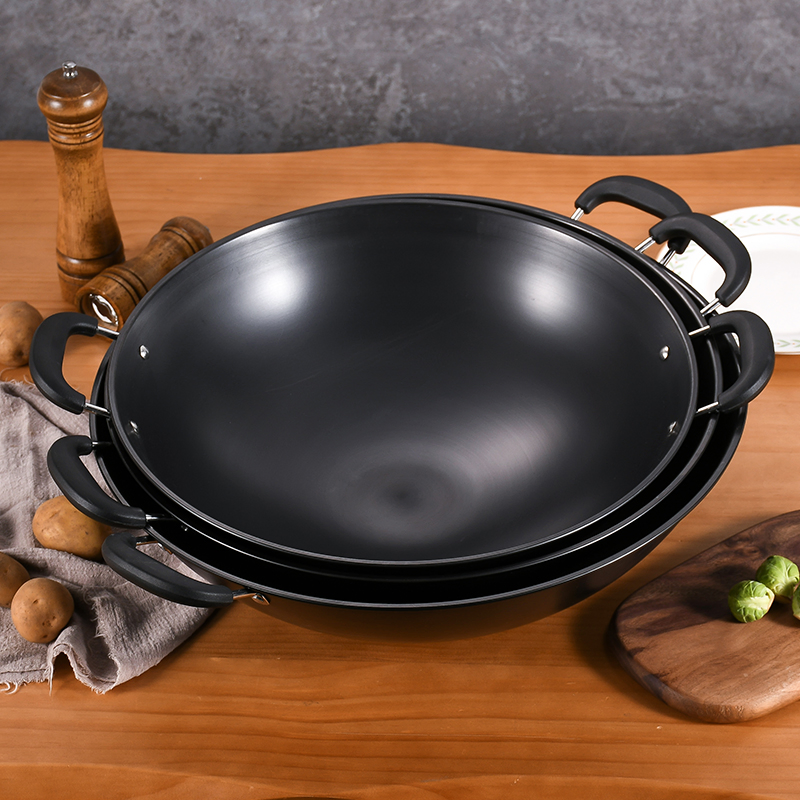 Stainless Steel Nitriding Anti-Rust Non Stick Braised Refined and Double Handle Wok