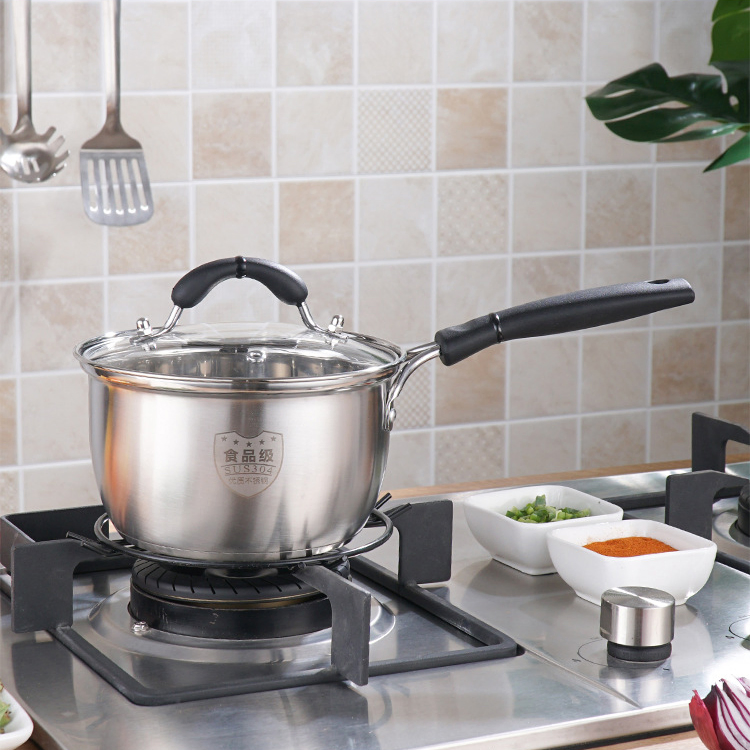 Kitchenware 3 -Ply Cooking Sauce Pan Frying Pan Pot 3L Nonstick Inox Stainless Steel Saucepan