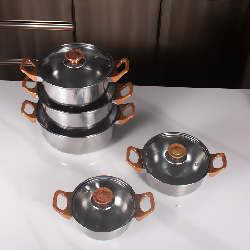 Stainless Steel Cookware Set 10 Piece Induction Cookware Kitchen Cooking Set Fry Pans Pots and Pans Kitchen Essentials