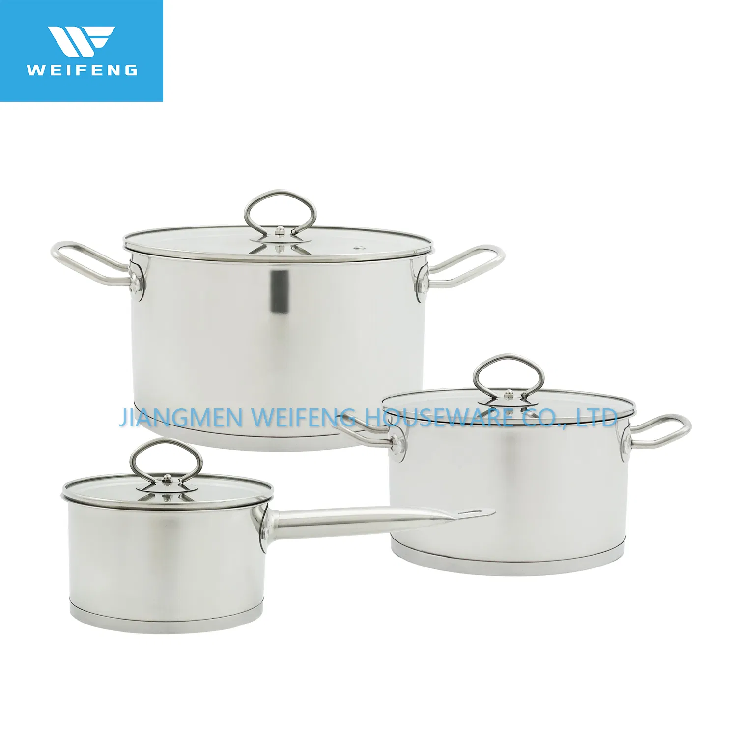 6PCS Home Appliance Straight Body Stainless Steel Cookware Used on Induction Cooker