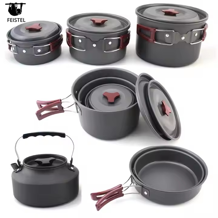 High Quality Outdoor Lightweight Folding Compact Folding Cookware Pots for Portable Outdoor Adventures