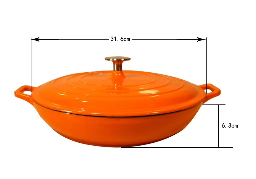 3.8qt Cast Iron Shallow Pot Dutch Oven Overview