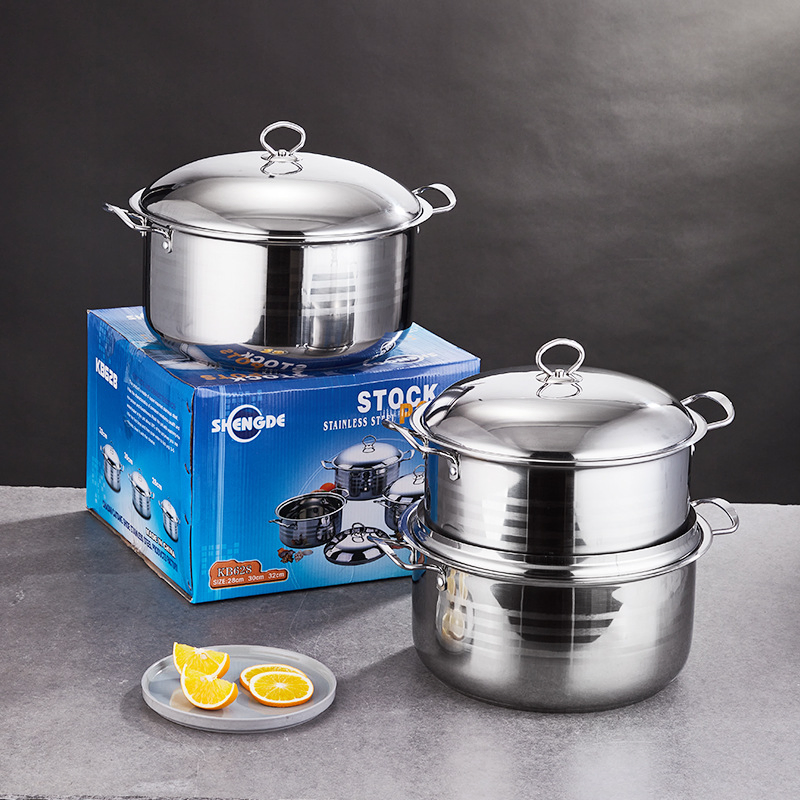 High Quality Heavy Thick Stainless Steel Stock Pot 6PCS 3 Sets Soup Stock Pots Soup Pot Stainless Steel Stock Pot for Soup Cookware Soup Pot Wholesale Price