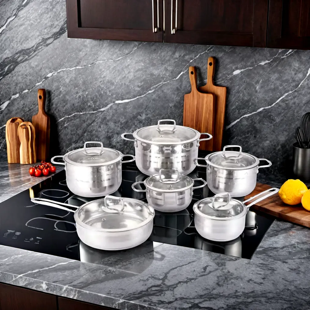 Wholesale Cooking Pots Saucepan Stainless Steel Kitchen Cookware Set with Induction Bottom