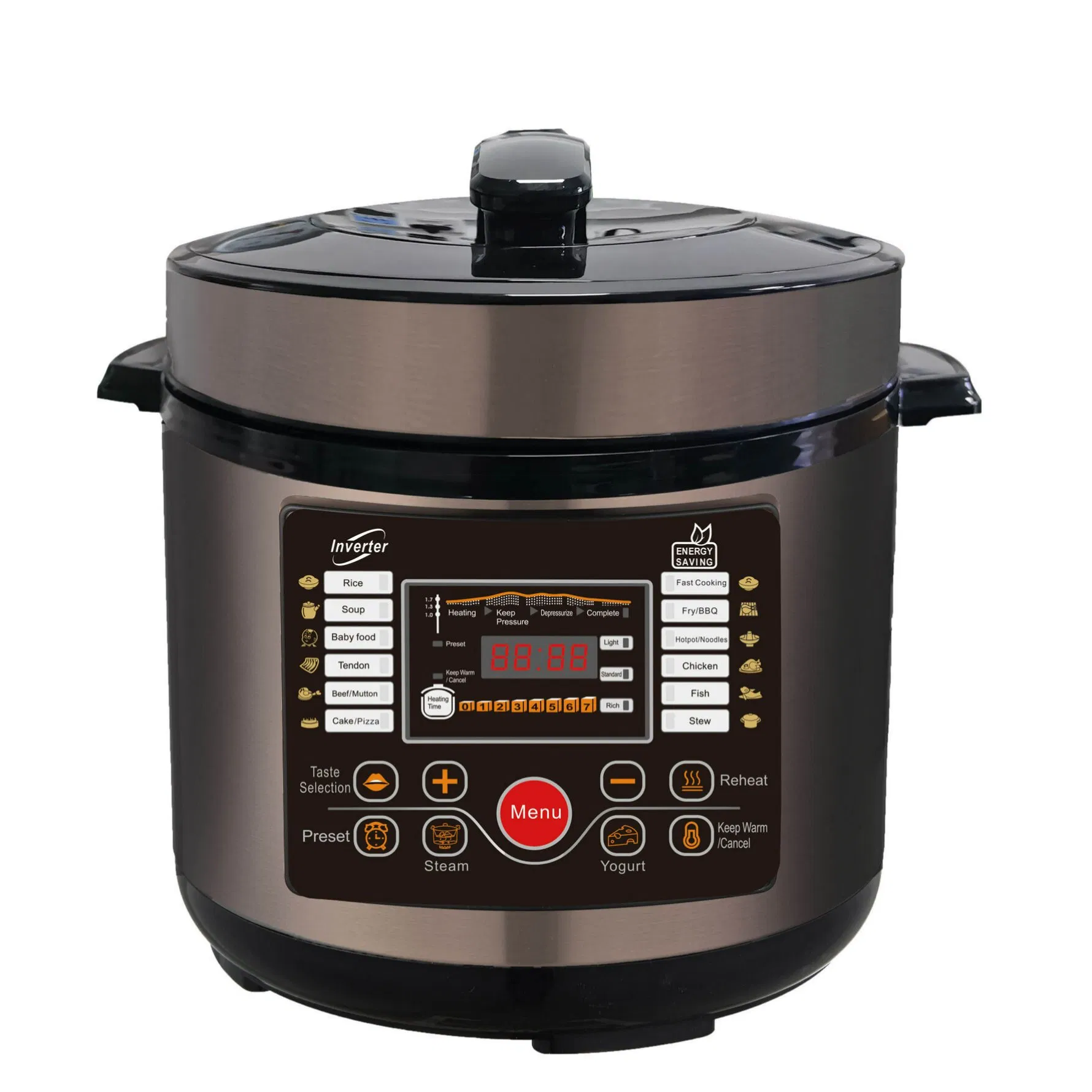 Electric Pressure Cooker for Home Cooking with Multiple Safety Modes and Compact Size Design