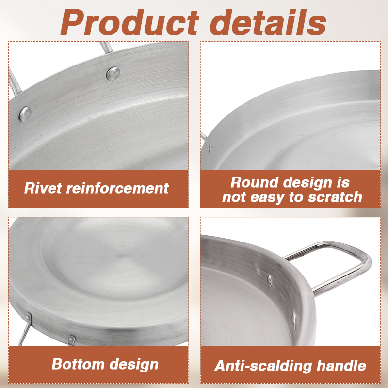 Daosheng OEM ODM Large Stainless Steel Concave Convex Tortilla Mexico Taco Frying Pan