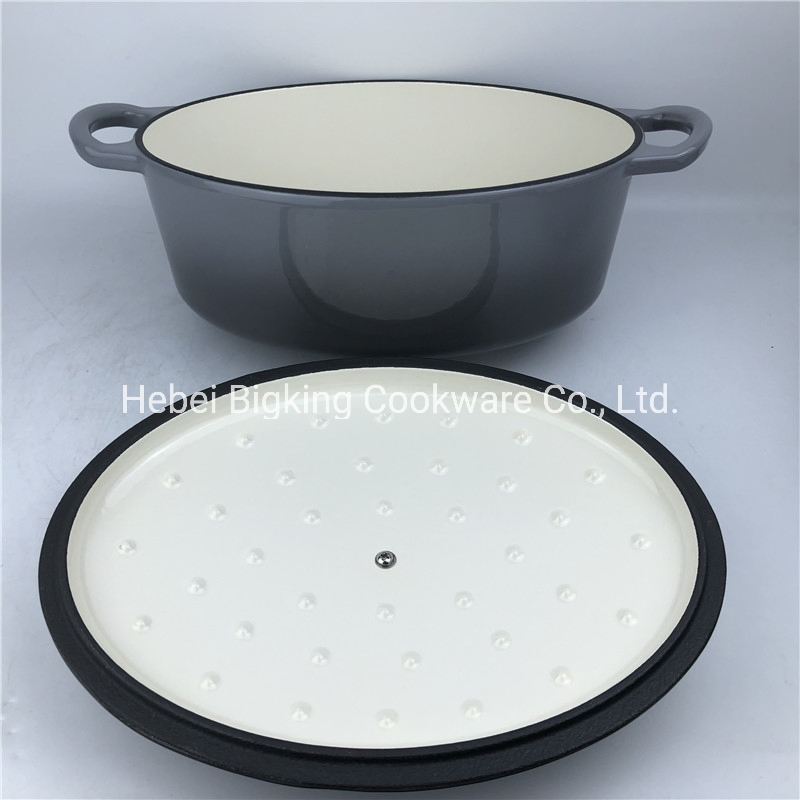 29cm Cast Iron Metal Type Enamel Oval Dutch Oven