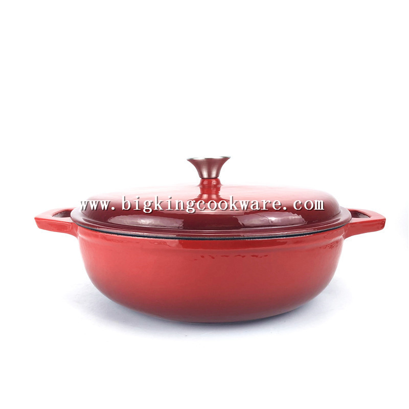 7 Qt Classic Red Oval Enamel Cast Iron Dutch Oven with Self Basting Lid (Red)
