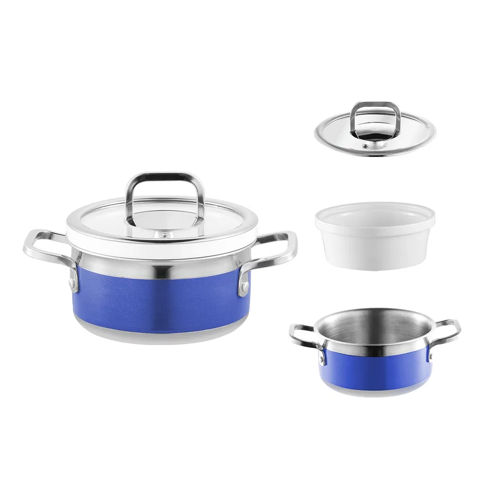 New Stainless Steel Heavy Duty Ceramic Induction Kitchen Cookware Pan