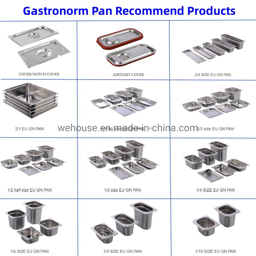 Commercial Kitchen Equipment 1/2 Gastronorm Container Pans Steam Table Food Tray Gn Pan Catering