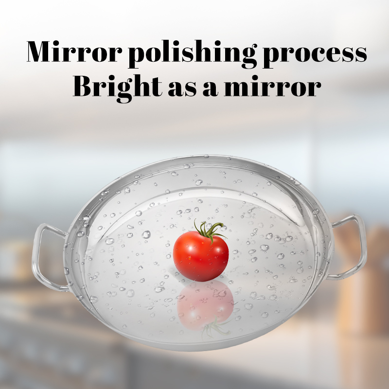 Daosheng Hotel Kitchen Double Ears Composite Bottom Commercial Cookware Sanding Finish Stainless Steel Chef Frying Pan