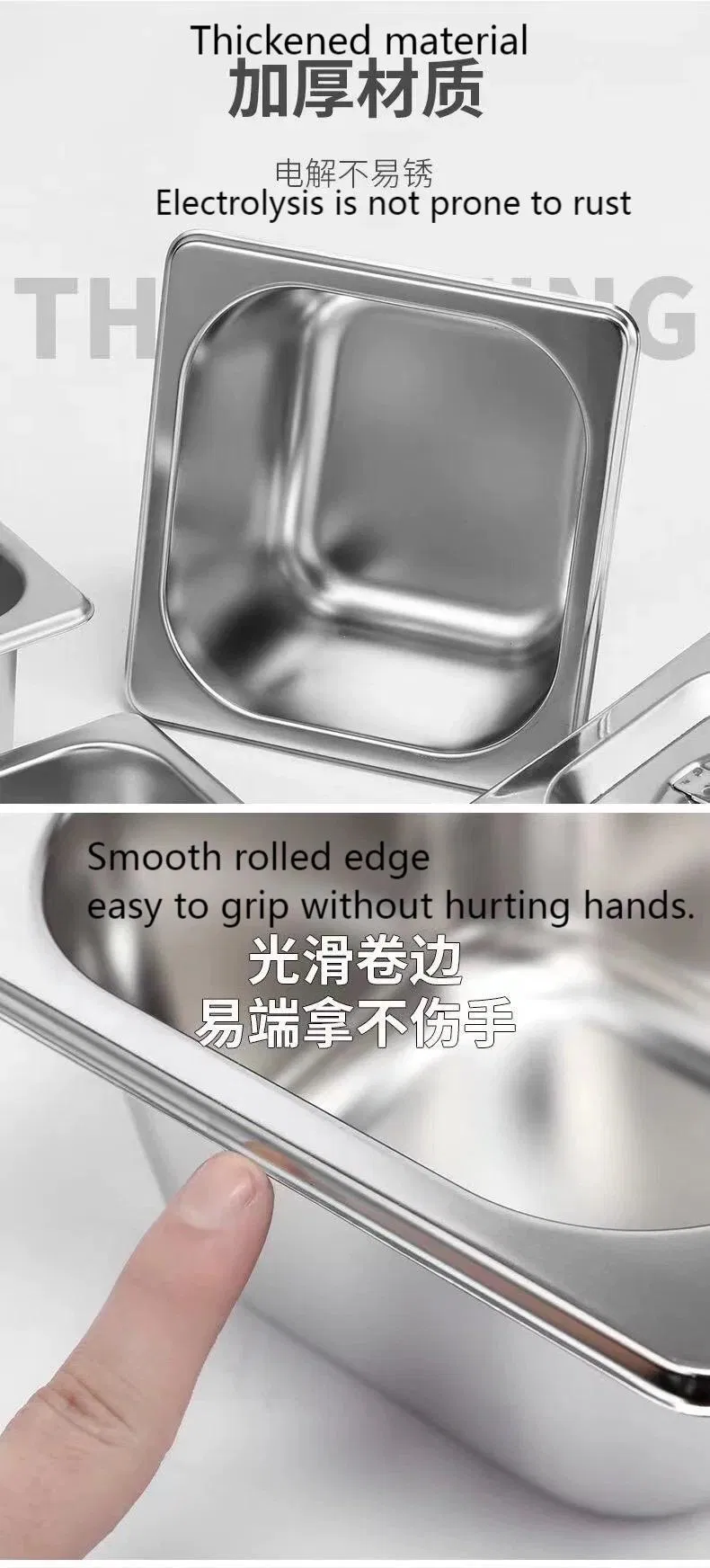 Square Cookware Pan with Lid for Milk Tea Shop Buffets